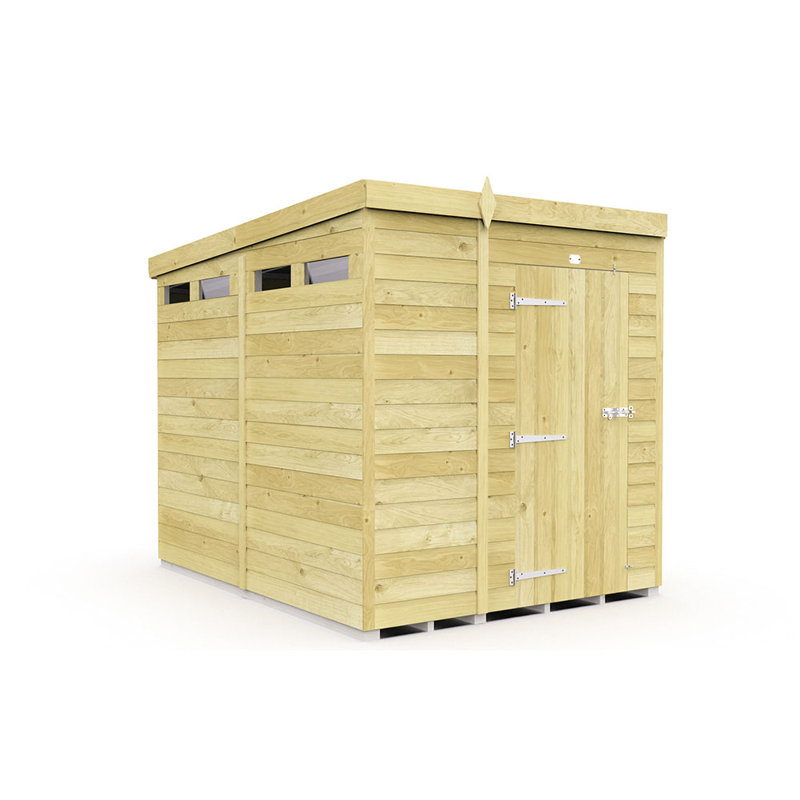 6ft x 8ft Pent Security Shed - Single Door