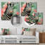 Rose et vert floral zèbre V - art mural animal zèbre en métal-763648284