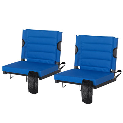 Lot de 2 sièges de stade avec dossier, chaise de gradin portable et légère avec coussin rembourré extra épais