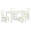 Ensemble de table de salle à manger 7 pièces 7 pièces 42 x 78 po, lin blanc-1408343777-1439755880