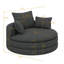 Fauteuil pivotant à 360 °, fauteuil simple d'appoint rond de 57,5 po avec coussins doubles et 3 coussins amovibles-1737427704