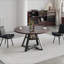 Round dining table in black walnut, 115cm.