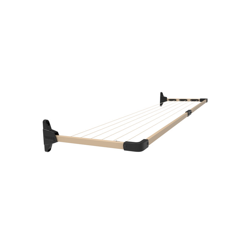 Daytek Steel Fold Down Wall-Mounted Drying Rack, Bark, 8.3" H x 88.2" W x 22" D