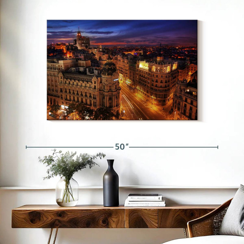 Kavia Gran VvÃ‰Â¬?a Street At Night, 26" H x 39" W