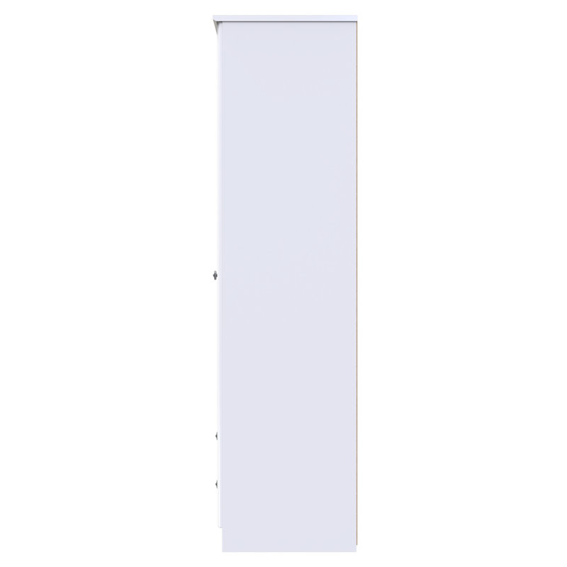 Adala Manufactured Wood Wardrobe, White Gloss/White