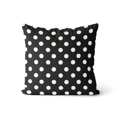 Coussin 18 x 18 à pois noir et blanc