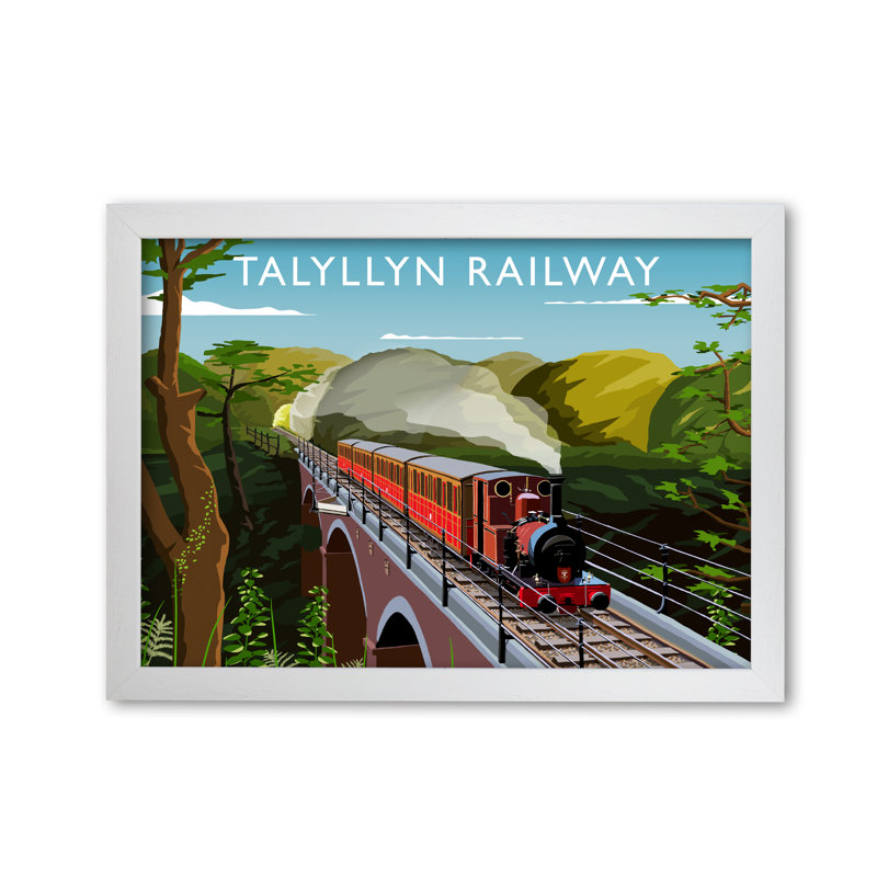 Talyllyn Railway by Richard O'Neill - Print, White Framed, 21cm H x 29.7cm W x 3cm D