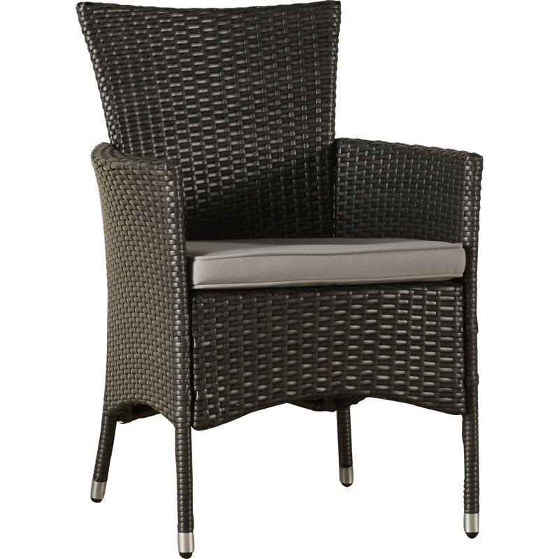 Chaise de patio avec coussin Alfiero, Structure grise / coussin gris clair, Gris