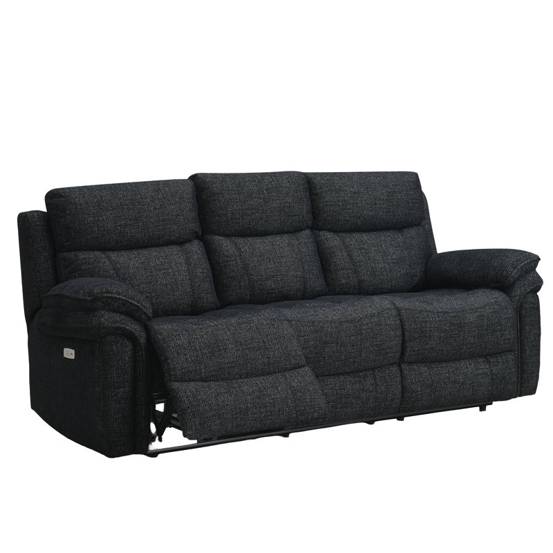 Coombs 3 Seater Electric Reclining Sofa, Black