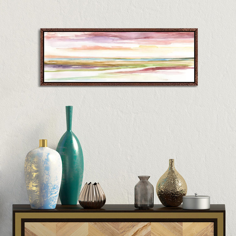 Spectrum Sunset II by Nan - Panoramic Print on Canvas, 30.48 cm H x 91.44 cm W, Black Framed