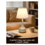 Ensemble de 2 lampes de table tactiles à intensité variable avec abat-jour en tissu de lin beige, lampe de chevet à base en métal blanc et doré pour le bureau de la chambre à coucher Touch