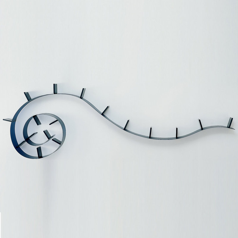 Long Matte Aluminum Spiral Bookworm Shelf by Ron Arad