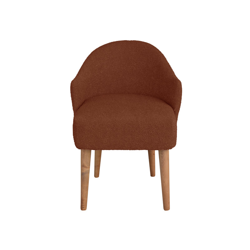 50cm H Polyester Blend Upholstered Slat Back Armchair, Foxy