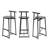 27''H Barstool Set Of 3 Wooden Round Bar Stools With Footrest Modern Kitchen Chairs For Counter