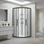 Ensemble de douche ronde encadrée noire Dreammerks Monaco l 36 po x P 36 po x H 75 po