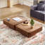 Table basse carrée moderne fabriquée à la main avec piédestal robuste en bois aggloméré, parfaite pour les petits salons et les décors contemporains