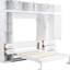 Lit blanc avec rangement - pliable pour les armoires à faible encombrement - solution d'optimisation blanche