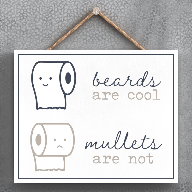 Vivid Squid Wholesale Beards Are Cool - No Frame Print on Wood