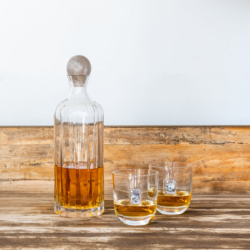 Verre à vin 32 oz. Carafe à whisky, Agate fumée