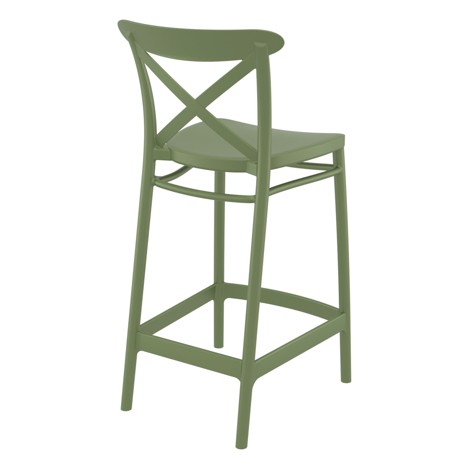 Bijou Outdoor Bar Stool, Olive Green, Counter Stool (25.6" Seat Height)