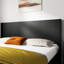 Grande tête de lit en chêne noir de 64,4 po pour grand lit, calendrier à oreilles mural cannelé moderne, maquillage élégant et réel, paysage contemporain en configuration 3D et tête de lit à assemblage facile-175447770-175447749