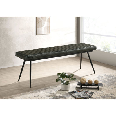 Banc à coussins espresso et capitonné noir