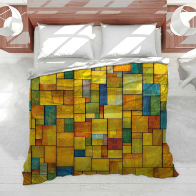 Color Blocks Bedding Abstract Comforter Mid Century Modern