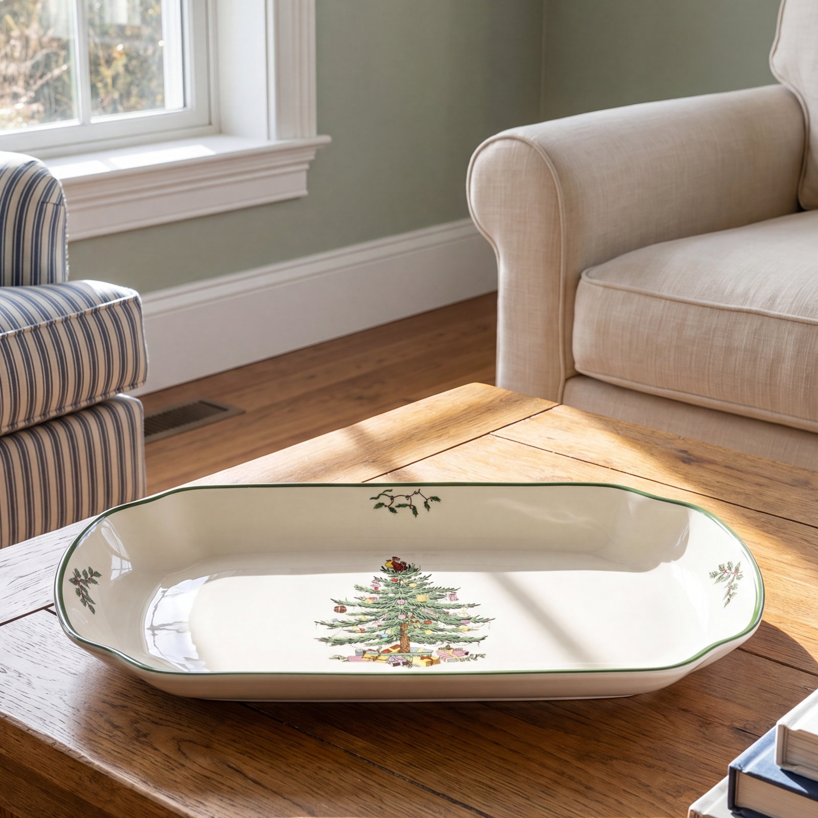 Christmas Tree Scalloped Platter