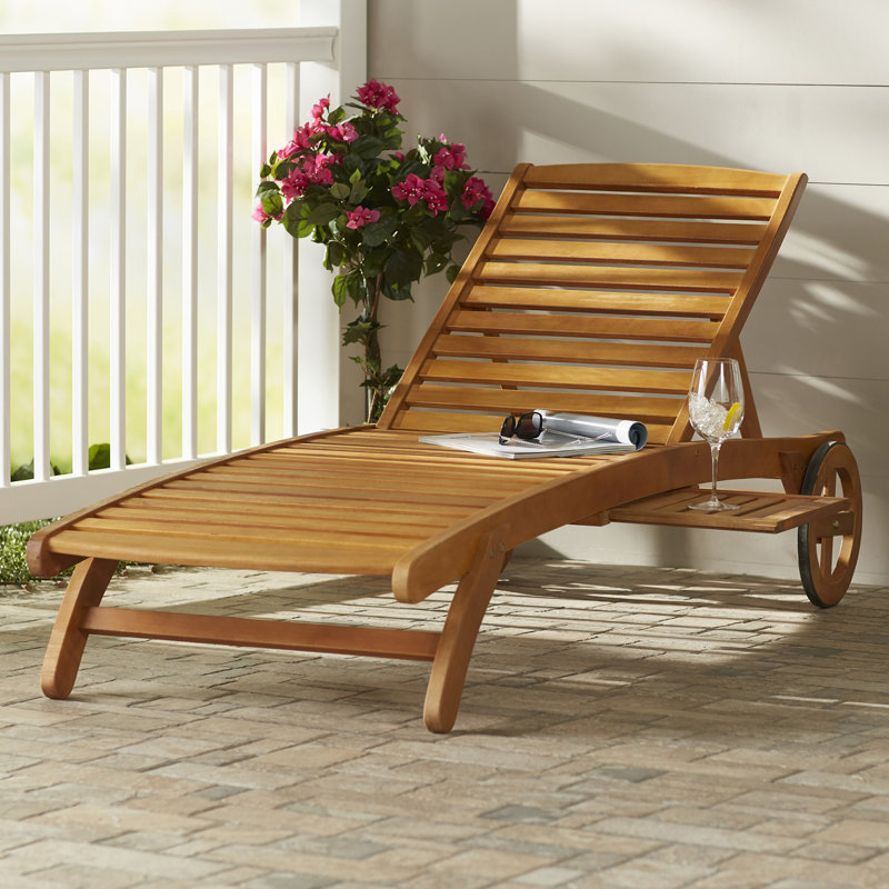 Alexandrine Balau Wood Patio Reclining Chaise Lounge