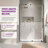 60" Frameless Sliding Shower Door with Open-Top Design, 8 mm Clear Tempered Glass, Bottom Rollers and Matte Black Hardware