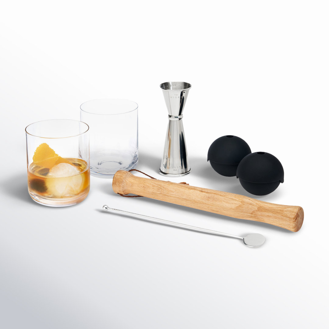 7-Piece Professional Stainless Steel Muddled Barware Set Viski