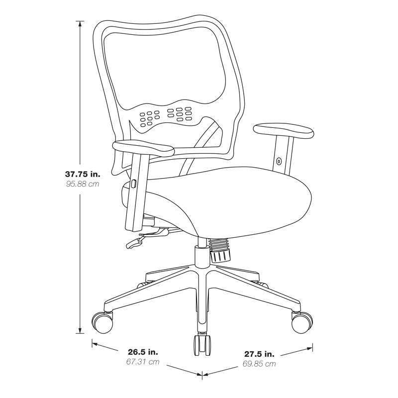 Charcoal VeraFlex Mesh Swivel Task Chair with Adjustable Arms