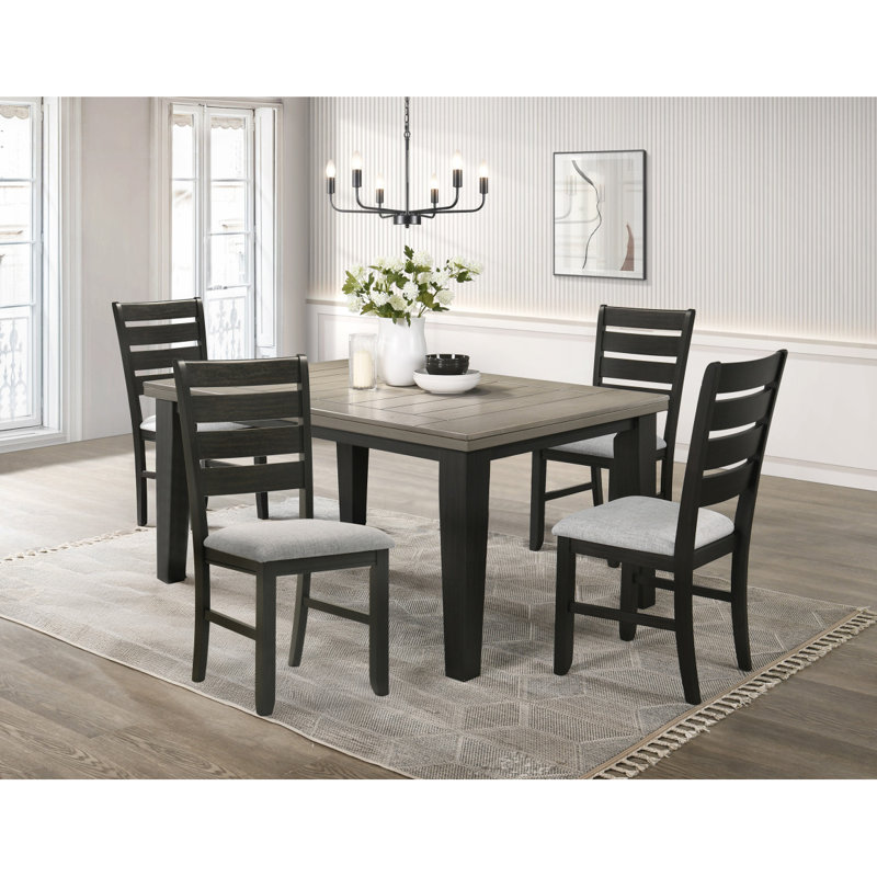 Ensemble de 2 chaises de salle à manger contemporaines en tissu gris clair