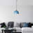 Light Blue Adjustable Chandelier, Metal Body, Ø11 x 11.4 inches | Total Height: 14.2 - 49.2 inches | 90 cm Cable Length, E27 Socket, Max 40W | Elegant Home Lighting Fixture for Living Room & Dining Area, IP20 Rated-476976627-476976636