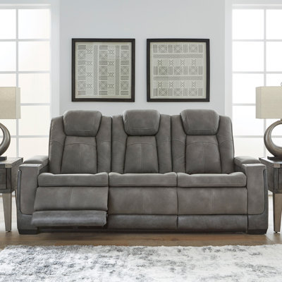 86'' Faux Leather Power Reclining Sofa