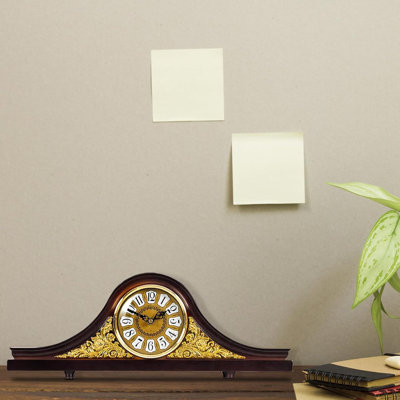 Analogue Electric Tabletop Clock Brown Wood