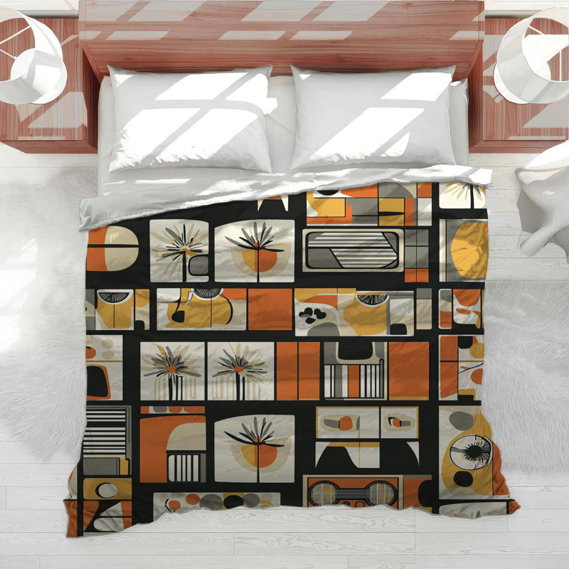 Abstract Blocks Bedding Modern Comforter Steampunk, Twin XL Comforter