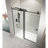 60" W X 76" H Sliding Frameless Shower Door In Matte Black With Clear Glass