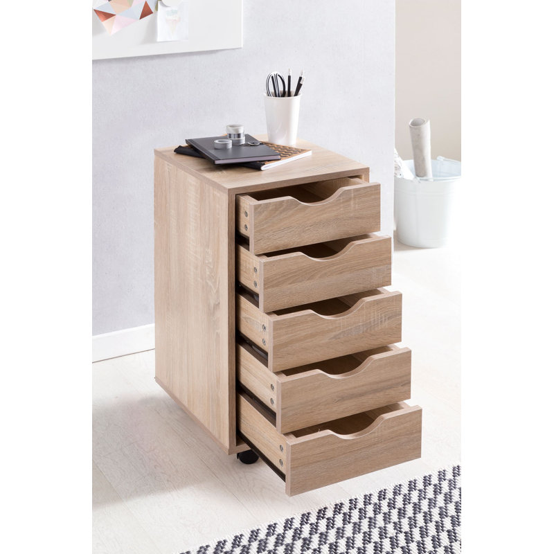 5 Drawer Filing Cabinet, Sonoma oak colour