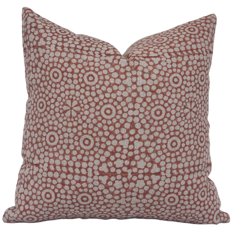 Housse de coussin en lin imprimé à la main Fabividine Chunributi Design, 20 po x 20 po