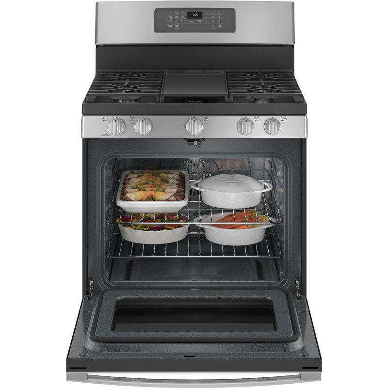 30" 5 cu.ft. Freestanding Gas with Griddle, Stainless Steel