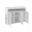 Meuble de rangement pour salon / buffet noir ultrabrillant avec éclairage à DEL, armoire de cuisine moderne avec armoire de rangement en bois et meuble télé avec 3 portes pour le couloir de la salle à manger