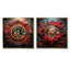 Red Bitcoin Crypto monnaie I - mode décoration murale de 2 pièces-383001666-383001668