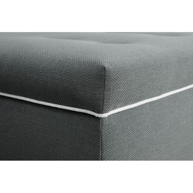 Conyers Polyester Blend Upholstered Storage Bench, Charcoal