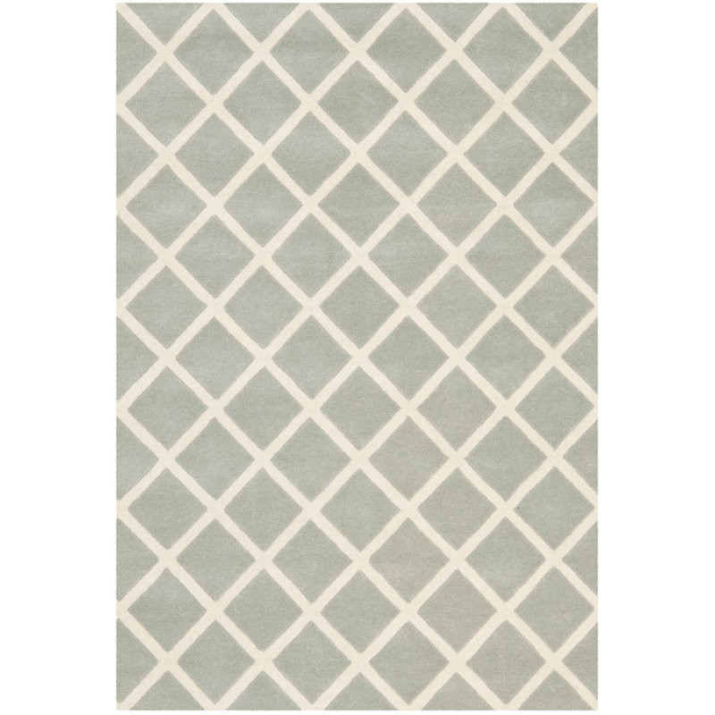 Teresita Hand Tufted Wool Geometric Rug, Rectangle 6' x 9'