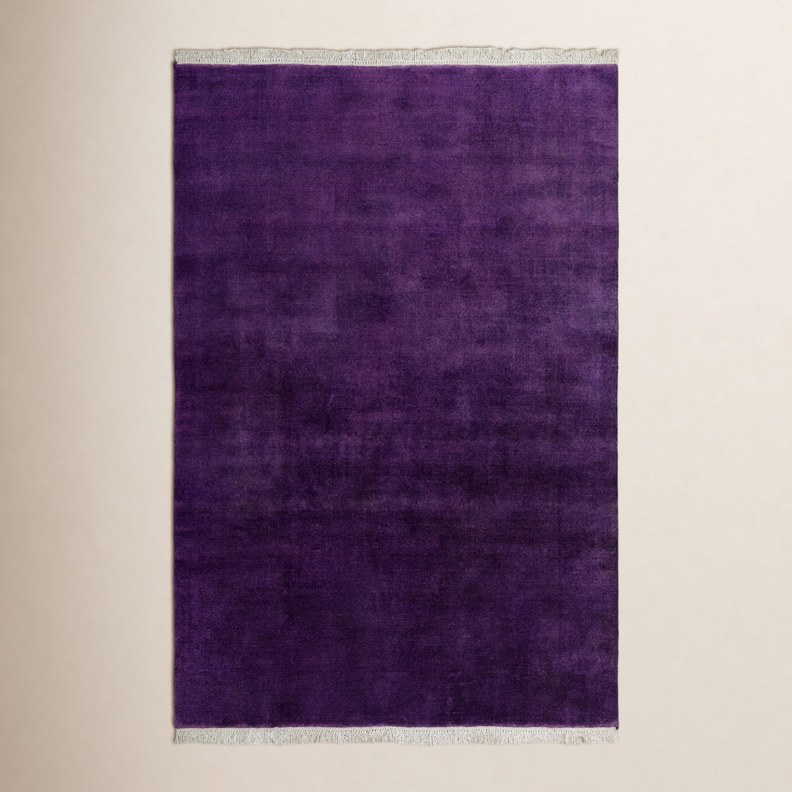 Clio Handmade Wool Purple Rug, Rectangle 6' x 9'