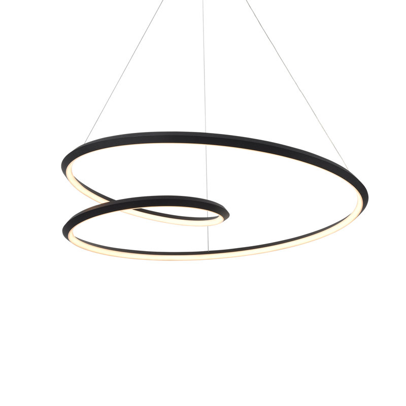 Ampersand 1 - Light LED Pendant, 129.63" H x 39.375" W x 39.375" D, Black