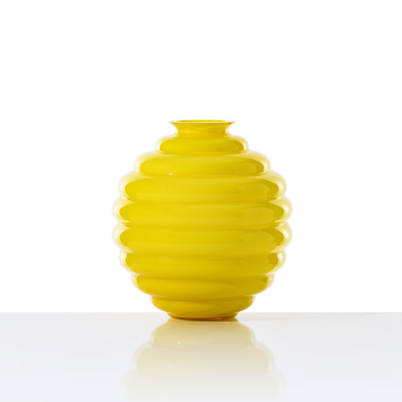 Deco Vase, 9.65" H x 9.06" W x 9.06" D, Milk White