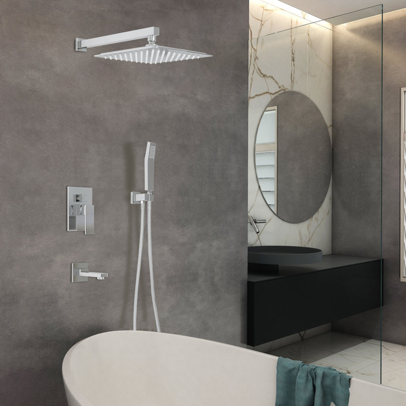 Complete Shower System with Rough in-Valve, Chrome