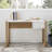 Modern Home Office Desk With Drawer, Fluted Door Details, And Two-Tone Design For Study Or Vanity Use